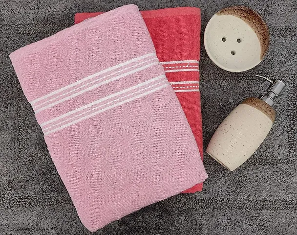 Cotton Stylish Multicoloured Bath Towels(Set Of 2)