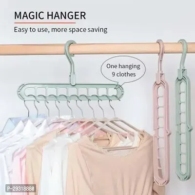 KAVYA Pack of 6Multifunctional Wardrobe Space Saver Folding Smart Hanger for Clothes Closet Organizer ()-thumb3