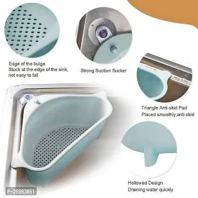 WEBDEALZ Triangle Shape Sink Storage Rack I Drain Shelf I Sink Soap Holder I Kitchen Drain Rack Corner Organizer I Sink Basket-thumb4