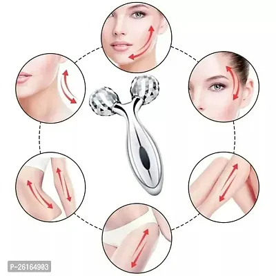 Double Chin Reducer Skin Tightening Face Lifting Roller Jawline Shaper (SILVER  color)-thumb3