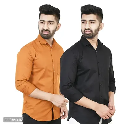 Stylish Men Cotton Regular Fit Casual Shirt Pack of 2
