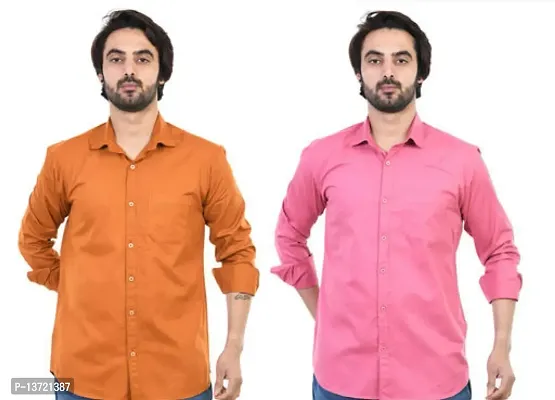 Stylish Men Cotton Regular Fit Casual Shirt Pack of 2-thumb0