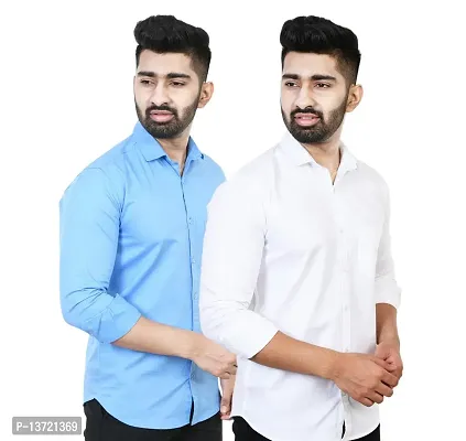 Stylish Men Cotton Regular Fit Casual Shirt Pack of 2