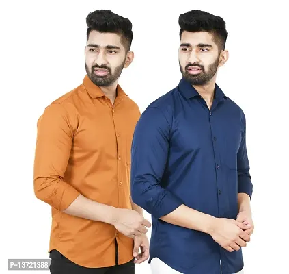 Stylish Men Cotton Regular Fit Casual Shirt Pack of 2