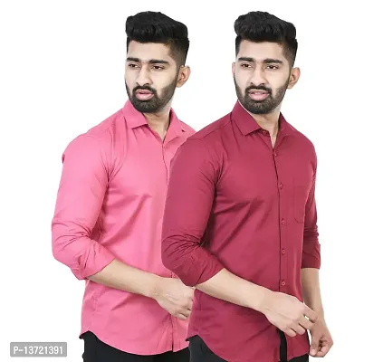 Stylish Men Cotton Regular Fit Casual Shirt Pack of 2