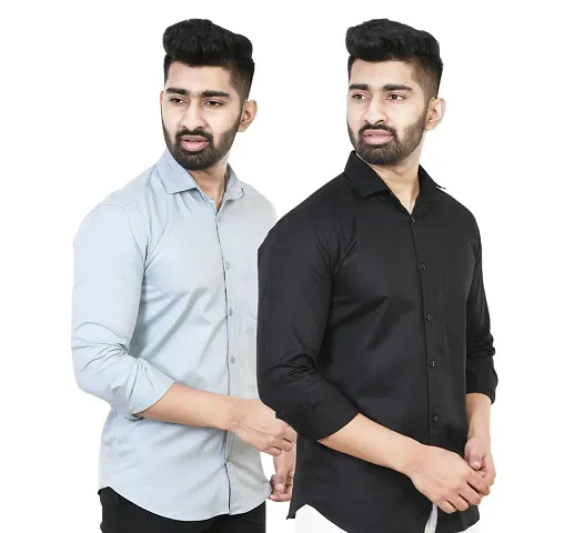 Stylish Men Regular Fit Casual Shirt Pack of 2