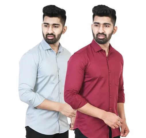 Stylish Men Regular Fit Casual Shirt Pack of 2