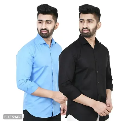 Stylish Men Cotton Regular Fit Casual Shirt Pack of 2