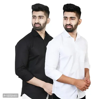 Stylish Men Cotton Regular Fit Casual Shirt Pack of 2-thumb0