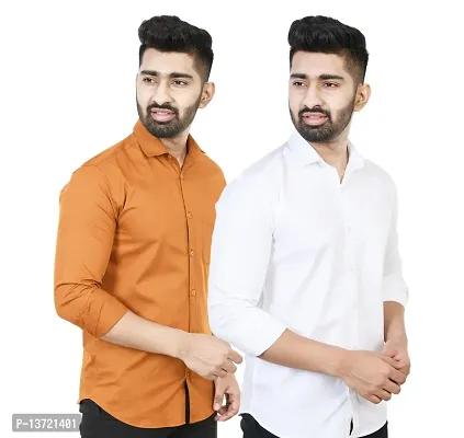 Stylish Men Cotton Regular Fit Casual Shirt Pack of 2