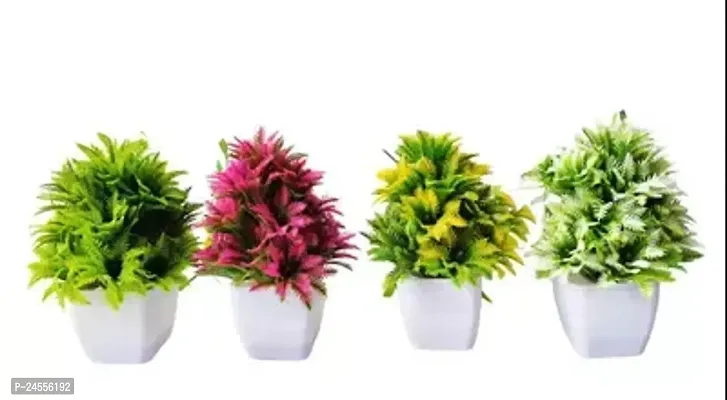 Realistic Artificial Flower Plants with Vase -Pack of 4