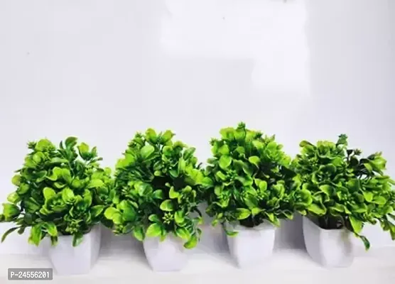 Realistic Artificial Flower Plants with Vase -Pack of 4