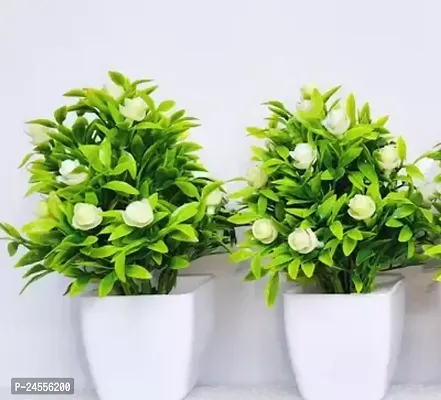 Realistic Artificial Flower Plants with Vase -Pack of 2-thumb0