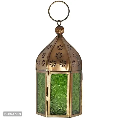 Metal Antique Finish Moroccan Lantern Candle Holder Set Of 1-thumb0