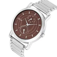 Pruthvi Art Lorem Brown 3D Embossed Stainless Steel Analog Watch for Men LR123-thumb2