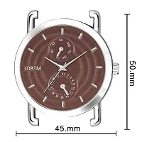 Pruthvi Art Lorem Brown 3D Embossed Stainless Steel Analog Watch for Men LR123-thumb3