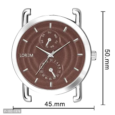 Pruthvi Art Lorem Brown 3D Embossed Stainless Steel Analog Watch for Men LR123-thumb4