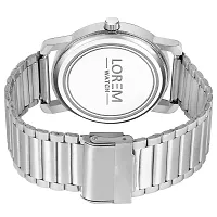 Pruthvi Art Lorem White 3D Embossed Stainless Steel Analog Watch for Men LR121-thumb1