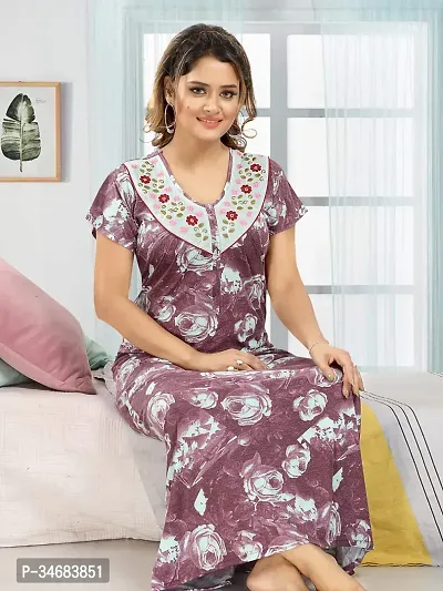 Elegant Cotton Nighty For Women-thumb0