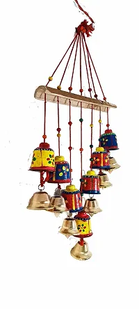 SanwariyaArt Wooden Rajasthani Colored Bells Design Wall Hanging Decorative Showpiece 1-thumb1