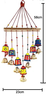 SanwariyaArt Wooden Rajasthani Colored Bells Design Wall Hanging Decorative Showpiece 1-thumb2