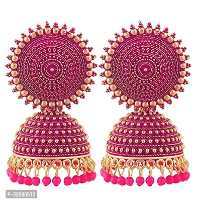 Bareilly Wala Jhumka  Pink Earrings-thumb0