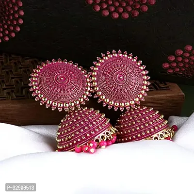 Bareilly Wala Jhumka  Pink Earrings-thumb2