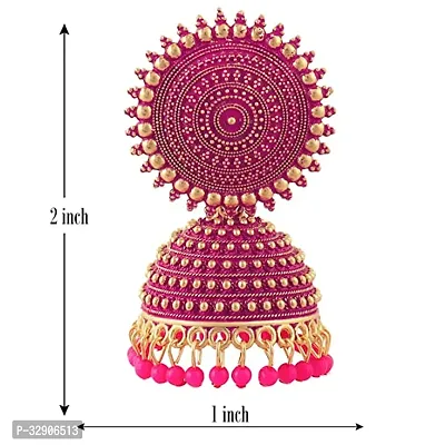 Bareilly Wala Jhumka  Pink Earrings-thumb3