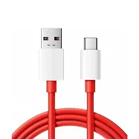 USB Type C Cable 8 A 1 m OEM 65W-10V/6.5A VOOC/WARP/DASH/DASH/SUPERVOOC/SUPERDART CHARGER CABLE  (Compatible with OPPO/REALME/ONEPLUS, VOOC/DASH/WARP/DART CHARGING, Red  Red, One Cable)-thumb1