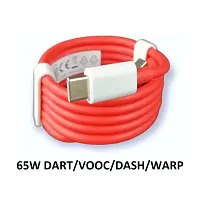 USB Type C Cable 8 A 1 m OEM 65W-10V/6.5A VOOC/WARP/DASH/DASH/SUPERVOOC/SUPERDART CHARGER CABLE  (Compatible with OPPO/REALME/ONEPLUS, VOOC/DASH/WARP/DART CHARGING, Red  Red, One Cable)-thumb2