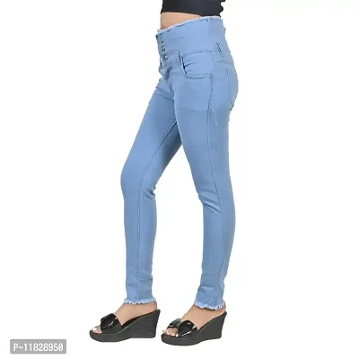 Classic Denim Lycra Solid Jeans for Women-thumb2