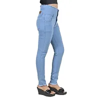 Classic Denim Lycra Solid Jeans for Women-thumb2