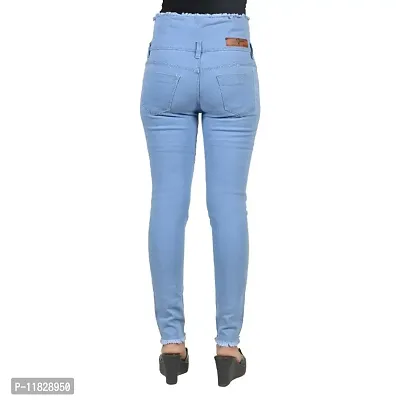 Classic Denim Lycra Solid Jeans for Women-thumb4