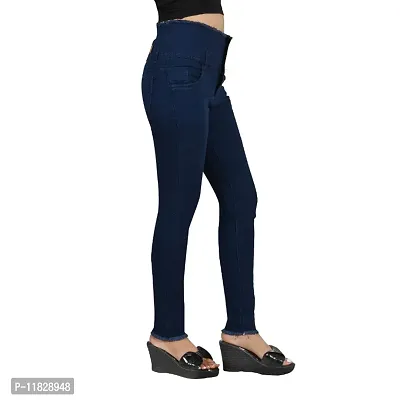 Classic Denim Lycra Solid Jeans for Women-thumb2