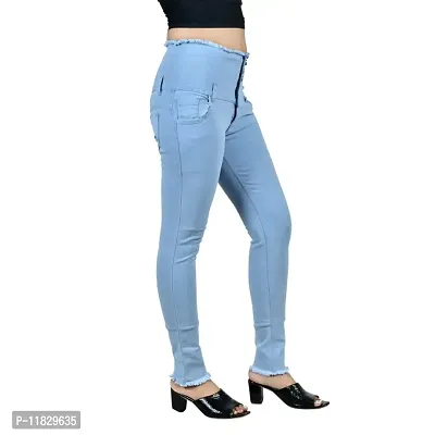 Classic Denim Lycra Solid Jeans for Women-thumb3