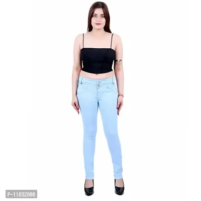Classic Cotton Lycra  Solid Jeans for Women-thumb0