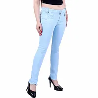 Classic Cotton Lycra  Solid Jeans for Women-thumb1