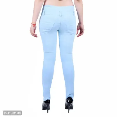 Classic Cotton Lycra  Solid Jeans for Women-thumb3