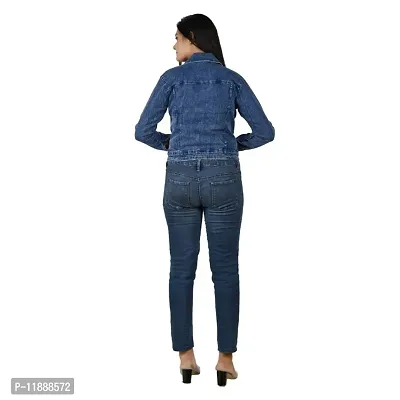 Full Sleeve Washed Girls Denim Jacket-thumb3