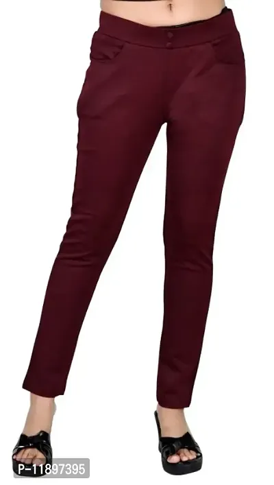 Classic Cotton Blend Solid Jeggings for Women