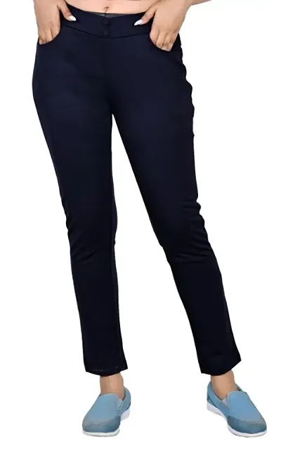 Plazma Jeans Women's Stretchable Regular Fit High Waist Formal Trouser