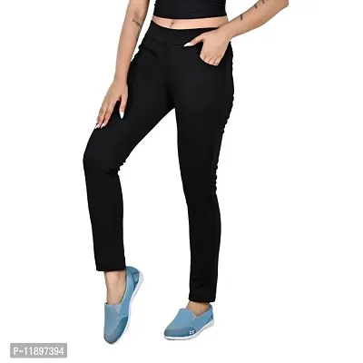 Classic Cotton Blend Solid Jeggings for Women-thumb2