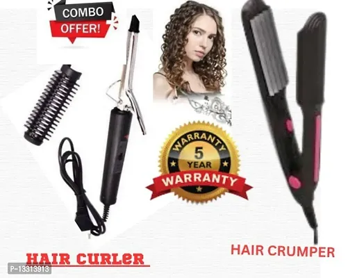 Hair crumper apne hair ko roll karne vali machine hair curler and hair crumper for girls and women best combo offer-thumb0
