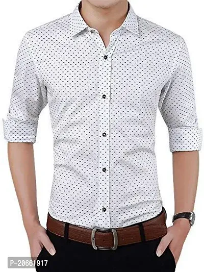 White Dotted Shirt for Men-thumb3