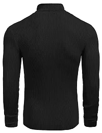 Elegant Black Polyester Solid Long Sleeves Sweatshirts For Men-thumb2