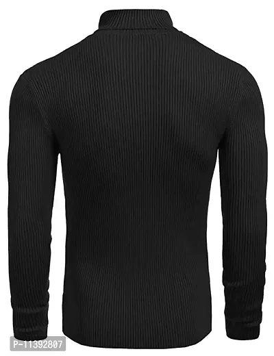 Elegant Black Polyester Solid Long Sleeves Sweatshirts For Men-thumb3