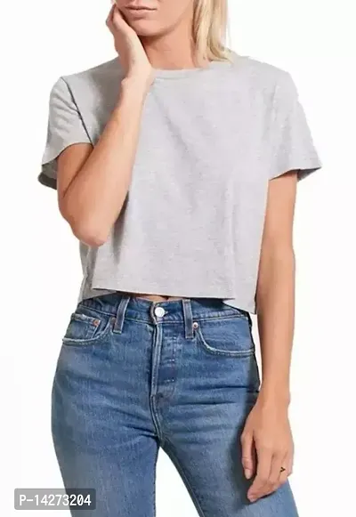 Reliable Cotton Solid Round Neck T-Shirts For Women-thumb0