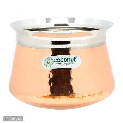 Coconut Stainless Steel - Cookware/Braun Hammered Handi -1 Unit - Capacity - 500 ML-thumb0