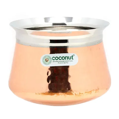 Coconut Stainless Steel - Cookware/Braun Hammered Handi -1 Unit - Capacity - 500 ML