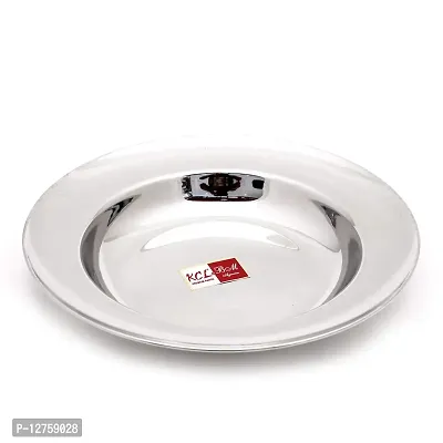 KCL Stainless Steel Soup Plates/Breakfast Plates/Idly Plates - 1 pc - Dimension - 25.5Cms & Depth -3 Cms